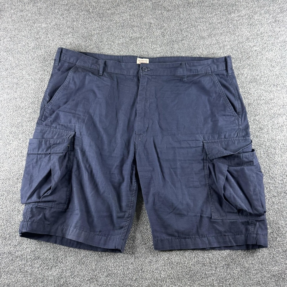 Levi Strauss & Co Cargo Shorts Mens 46 Blue Cotton Canvas Pockets Utility